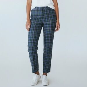 Talbots Woman Green Blue Blackwatch Tartan Plaid Pull-On Stretch Leggings Pants